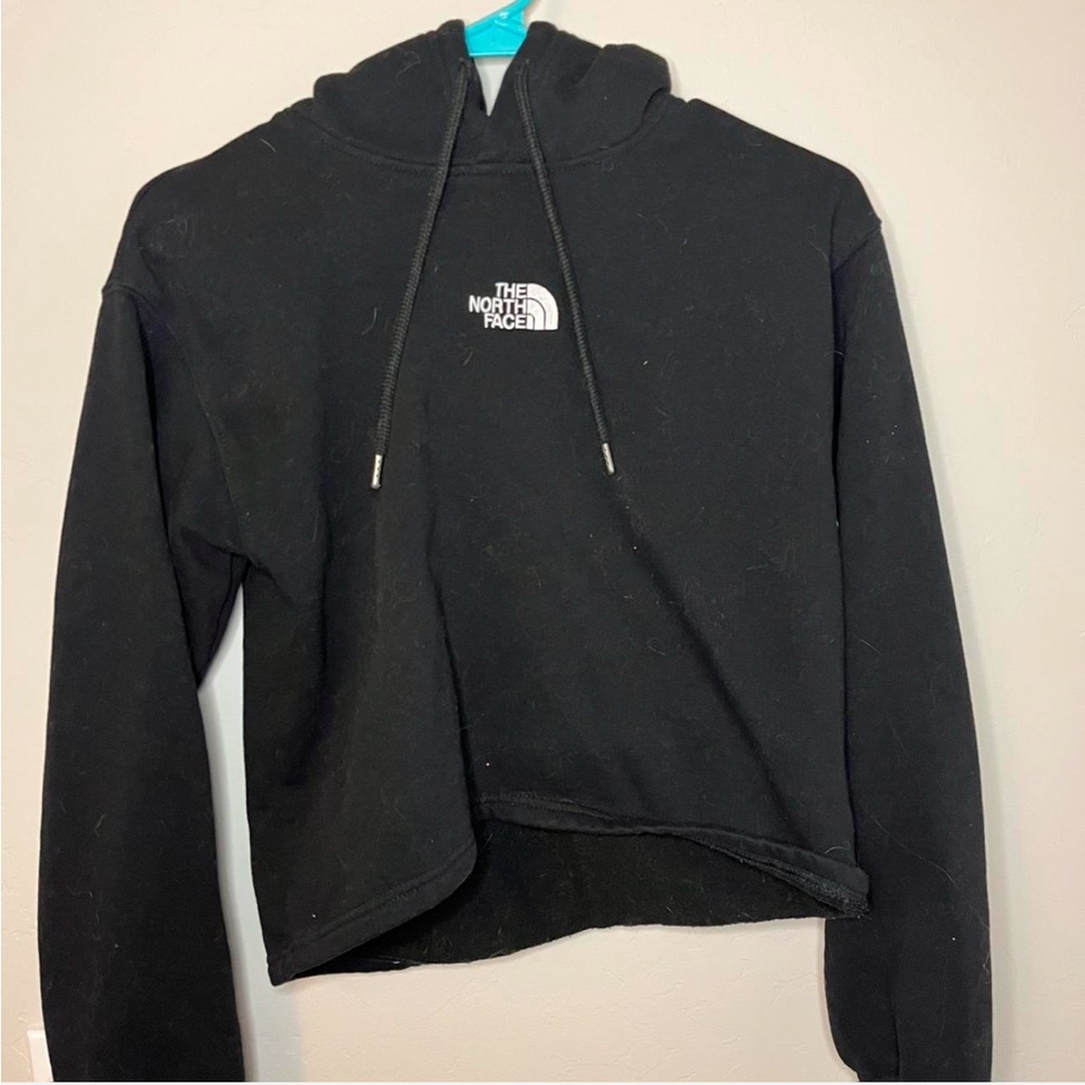 Black Cropped North Face Hoodie